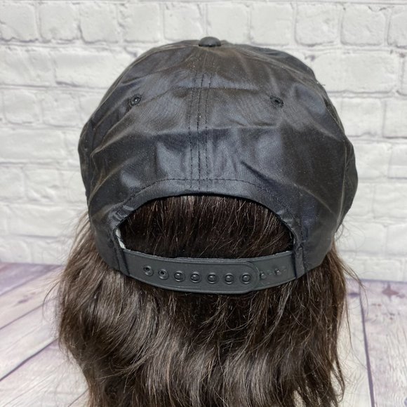 Vintage Trucker Hat Rope Cap Nylon Snapback Black Maritime Tire Embroidered Logo - Picture 3 of 10